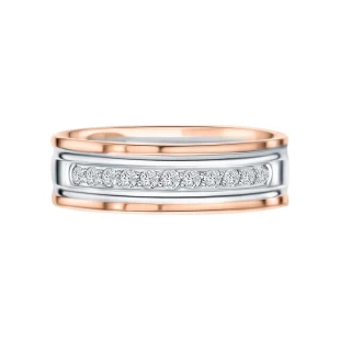 Złota obrączka ślubna z diamentami