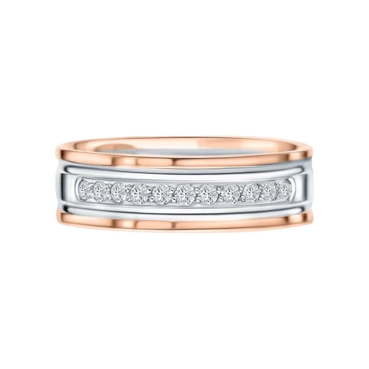 Złota obrączka ślubna z diamentami